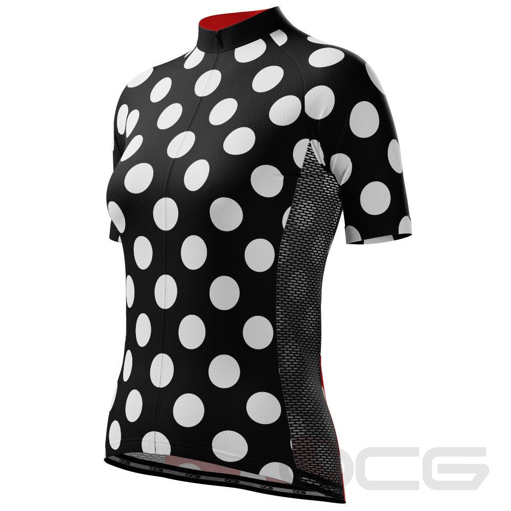 Women's Bold Polka Dots Short Sleeve Cycling Jersey
