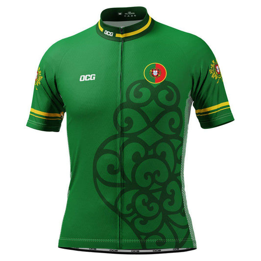 Men's Lusitanian Portugal National Flag Short Sleeve Cycling Jersey