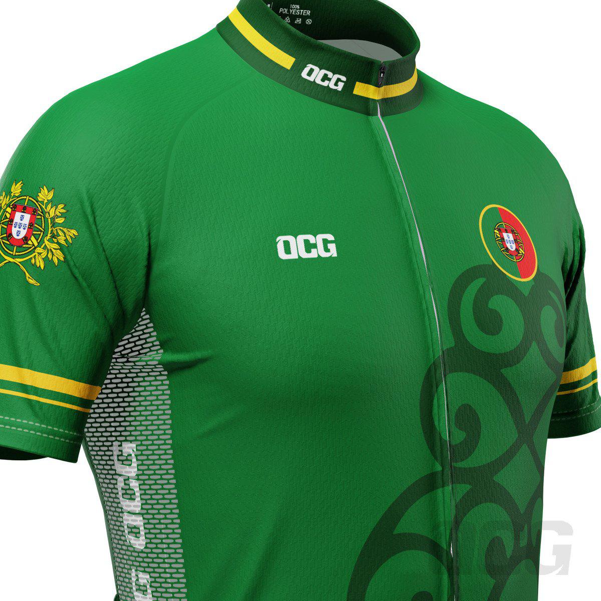 Men's Lusitanian Portugal National Flag Short Sleeve Cycling Jersey