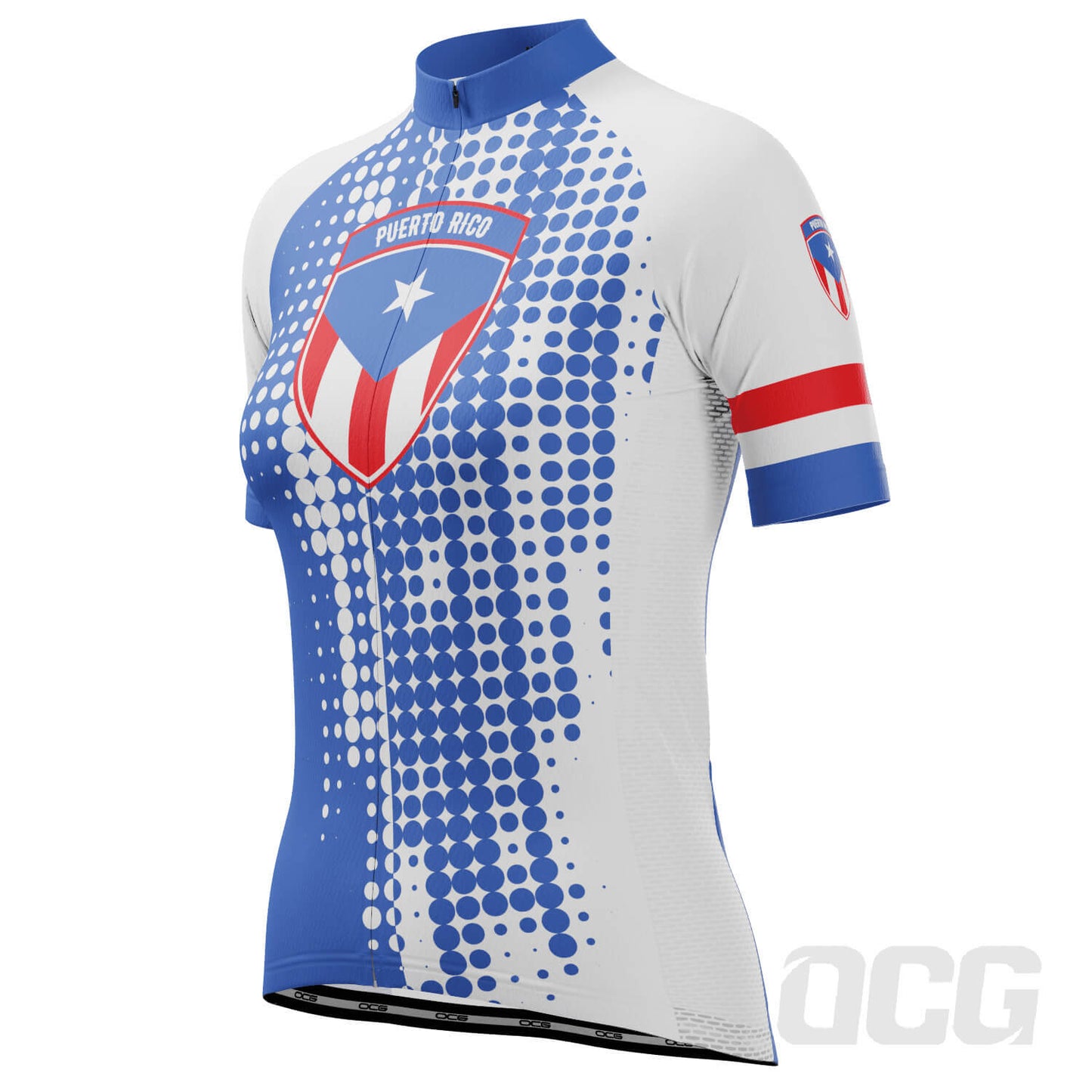 Women's Puerto Rico National Flag Short Sleeve Cycling Jersey