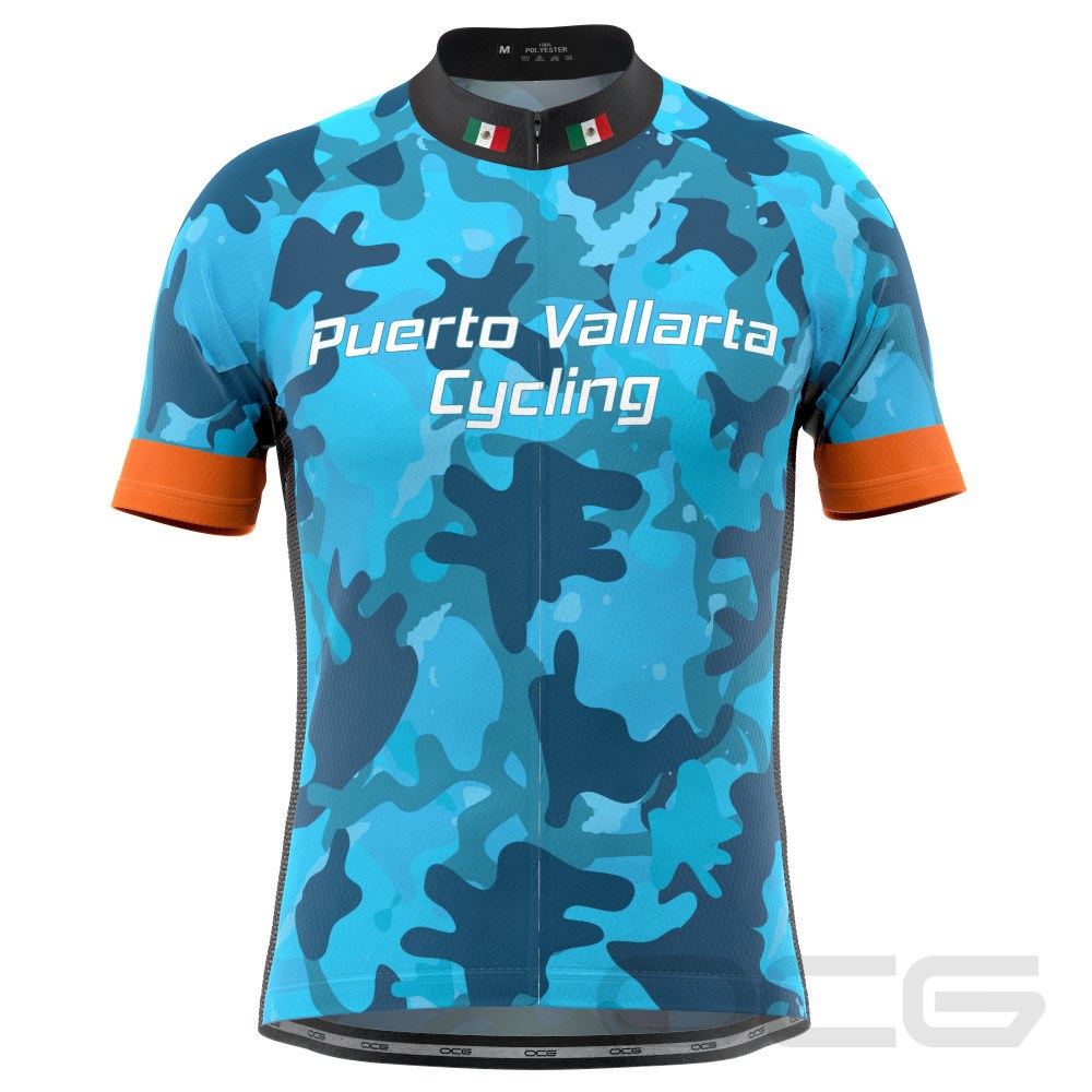 Men's Puerto Vallarta Cycling Camo Short Sleeve Cycling Jersey