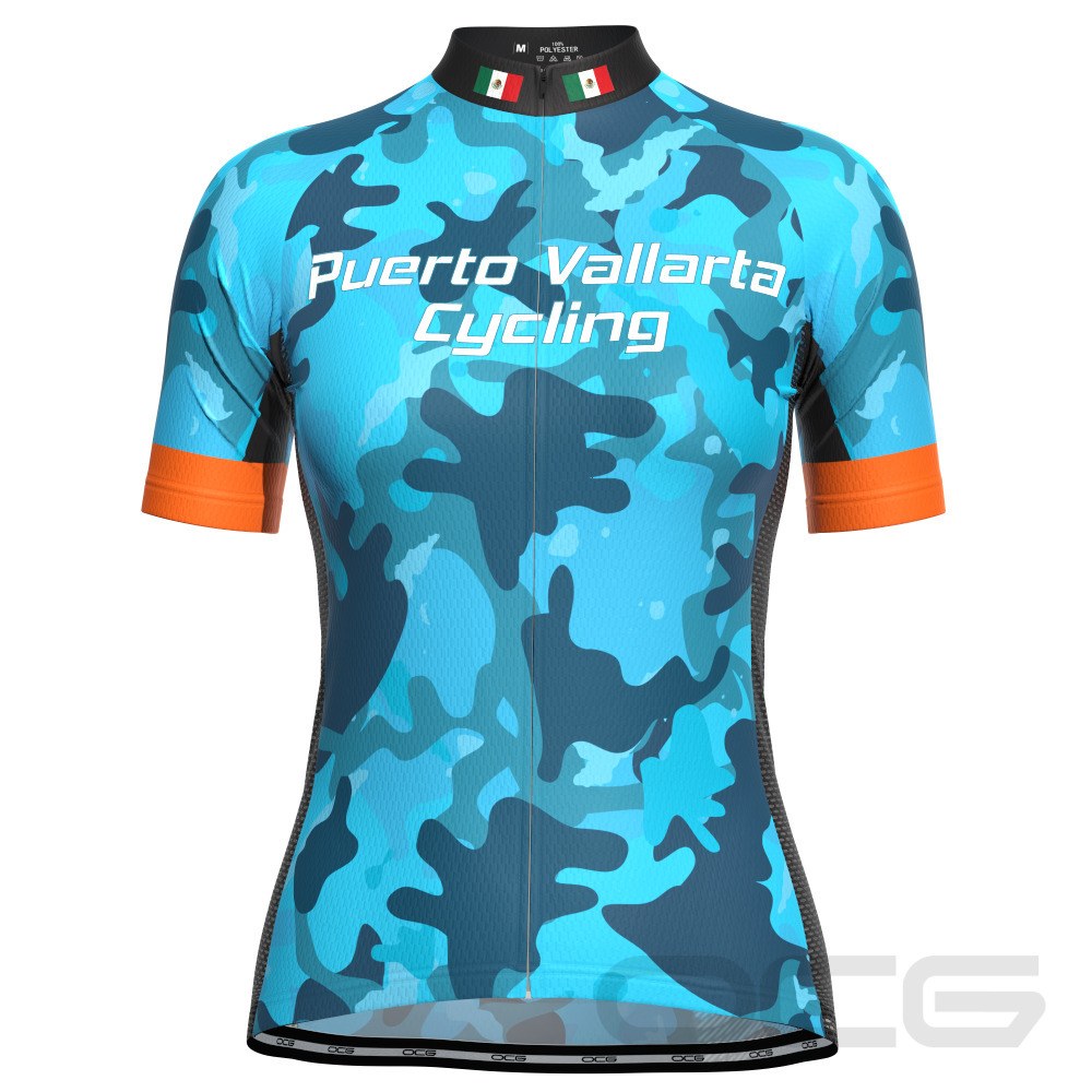 Women's Puerto Vallarta Cycling Camo Short Sleeve Cycling Jersey