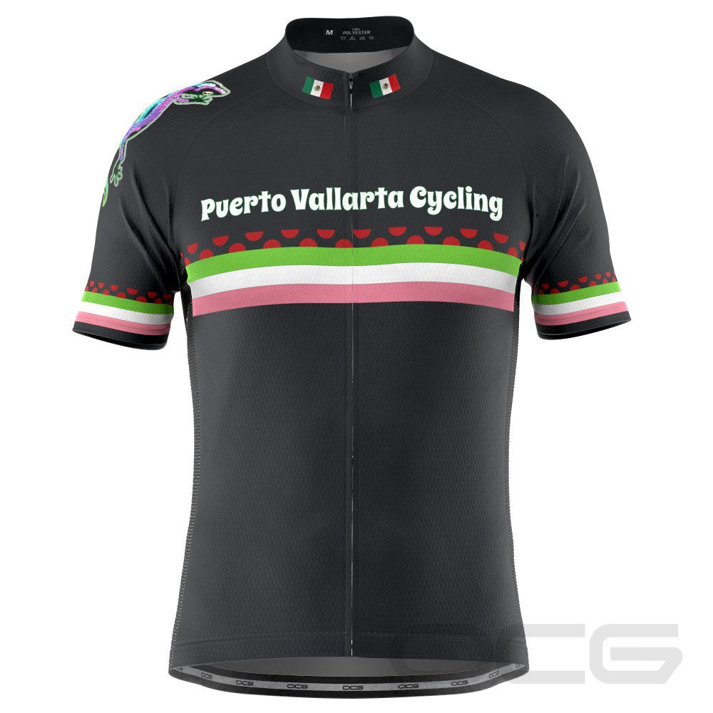 Men's Puerto Vallarta Cycling Polka Dot Short Sleeve Cycling Jersey