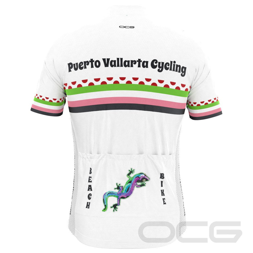 Men's Puerto Vallarta Cycling Polka Dot Short Sleeve Cycling Jersey