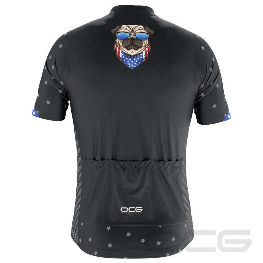 Men's Pug Life Puppy Dog Short Sleeve Cycling Jersey