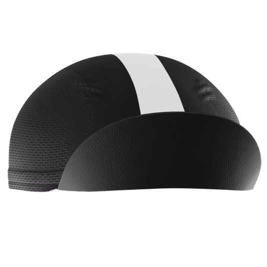 Unisex Retro Four Stripe Black Quick Dry Cycling Cap