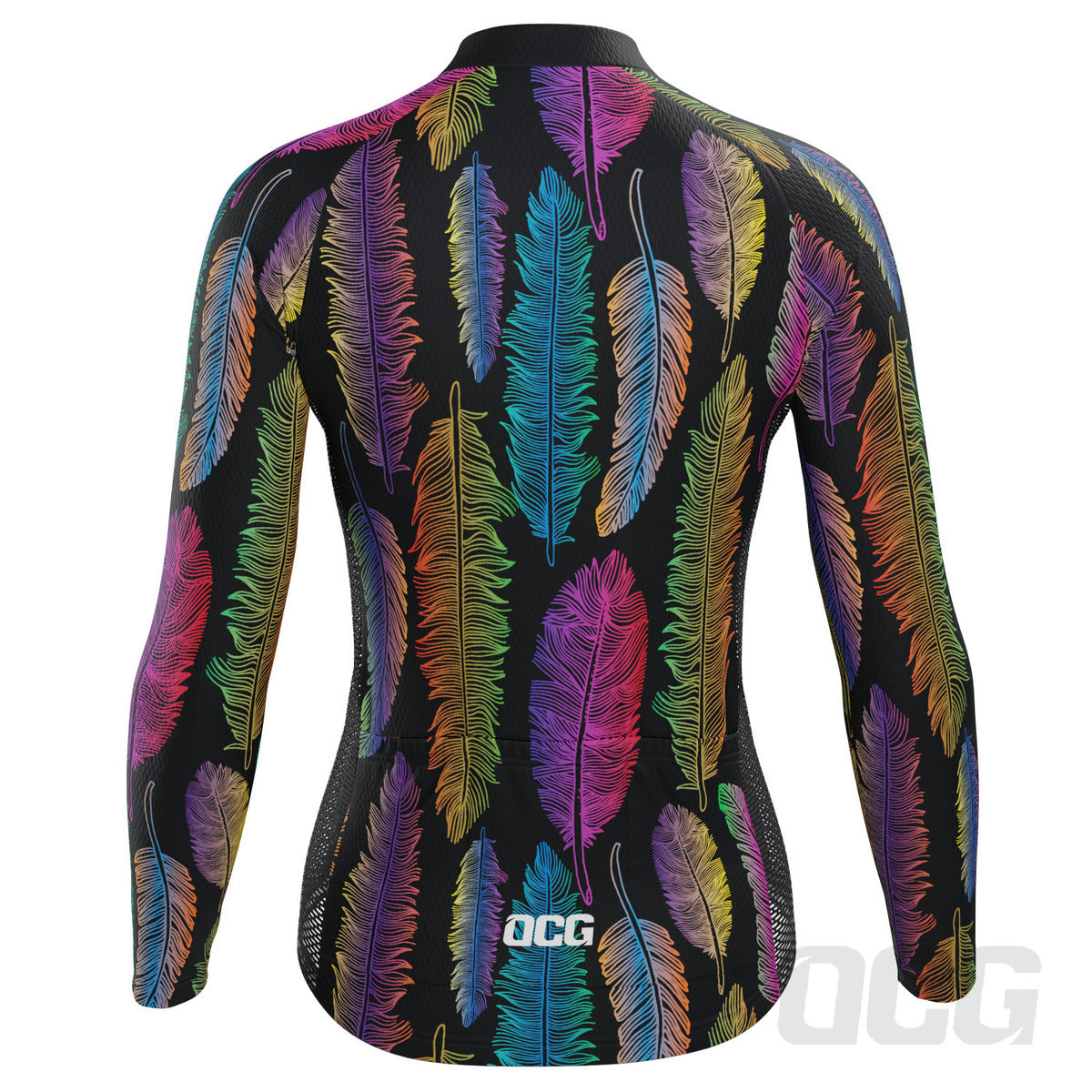 Women's  Rainbow Feathers Long Sleeve Cycling Jersey
