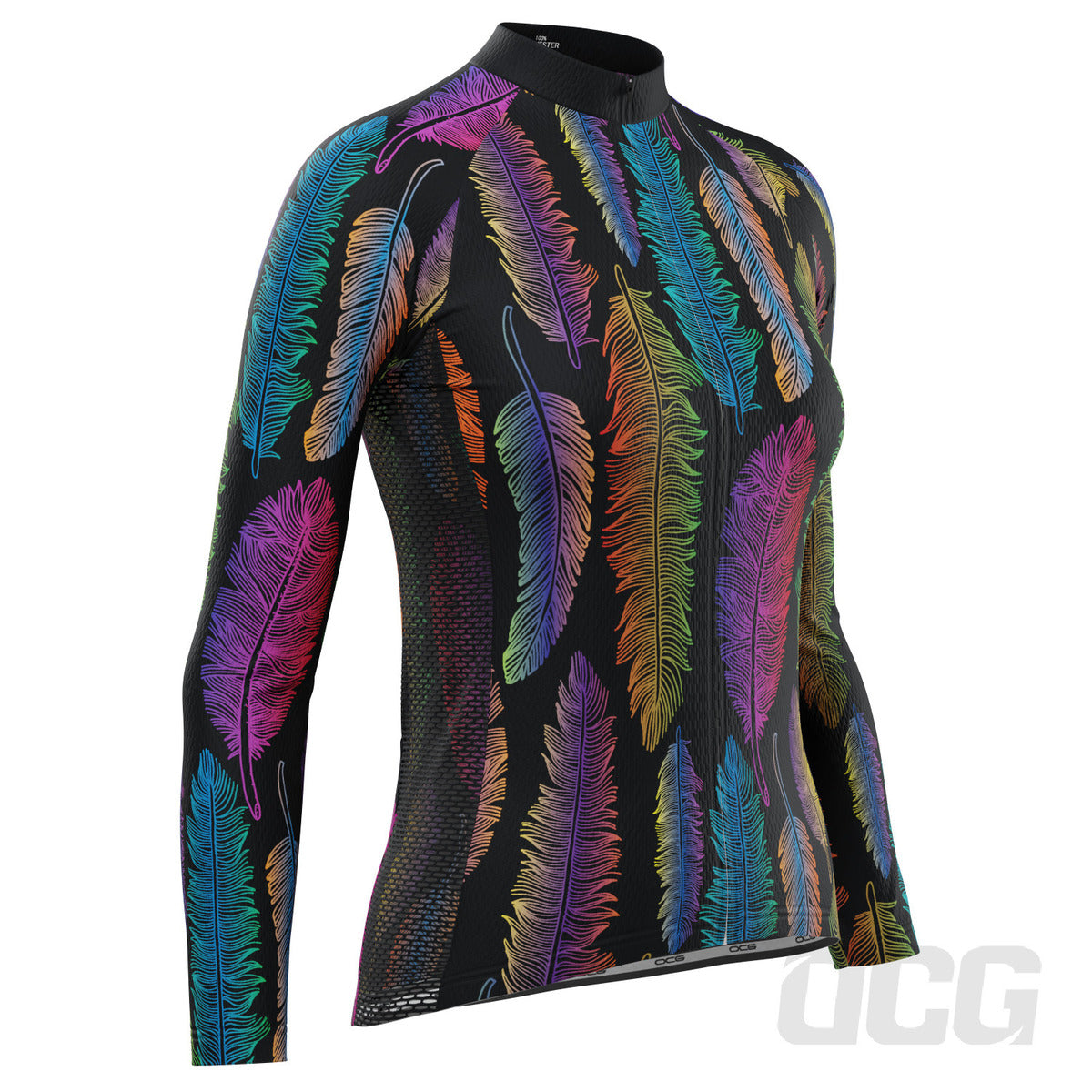 Women's  Rainbow Feathers Long Sleeve Cycling Jersey