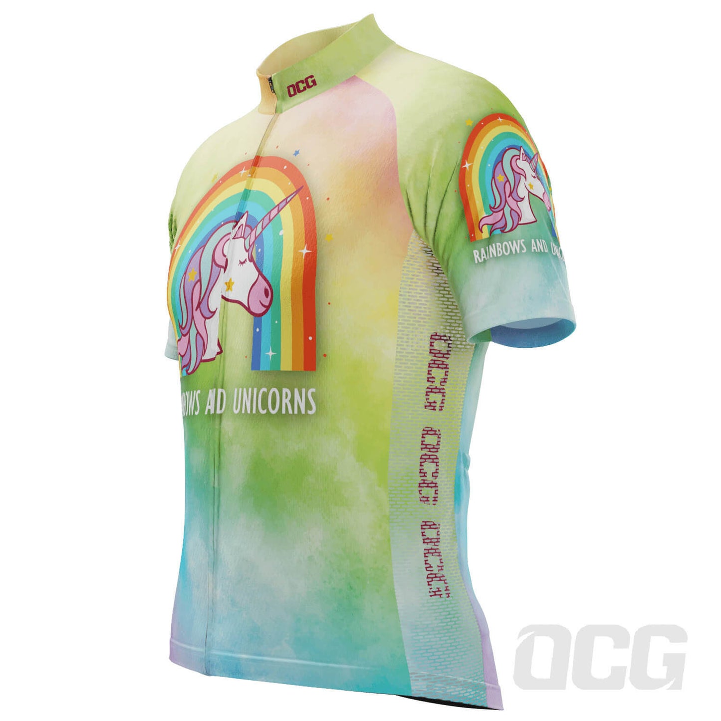 Men's Rainbows and Unicorns Short Sleeve Cycling Jersey