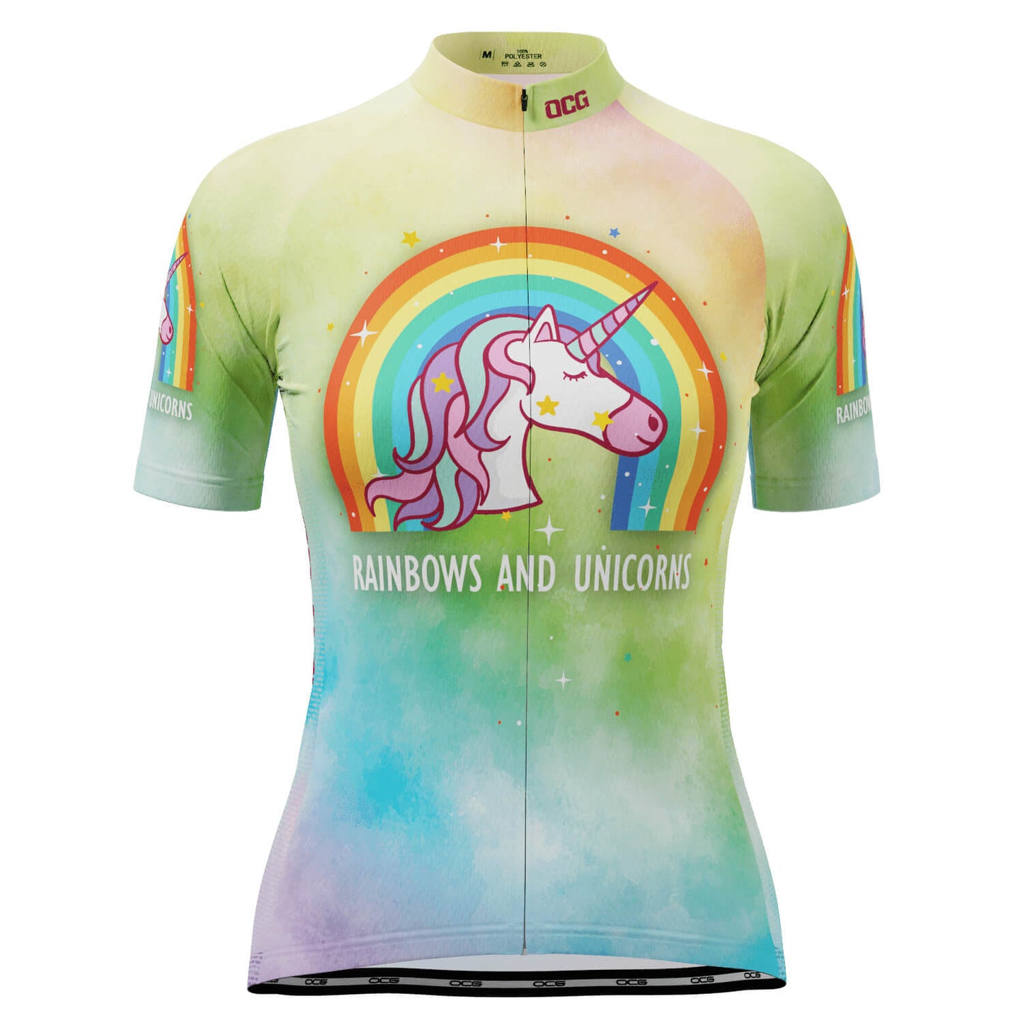 Women's Rainbows and Unicorns Short Sleeve Cycling Jersey