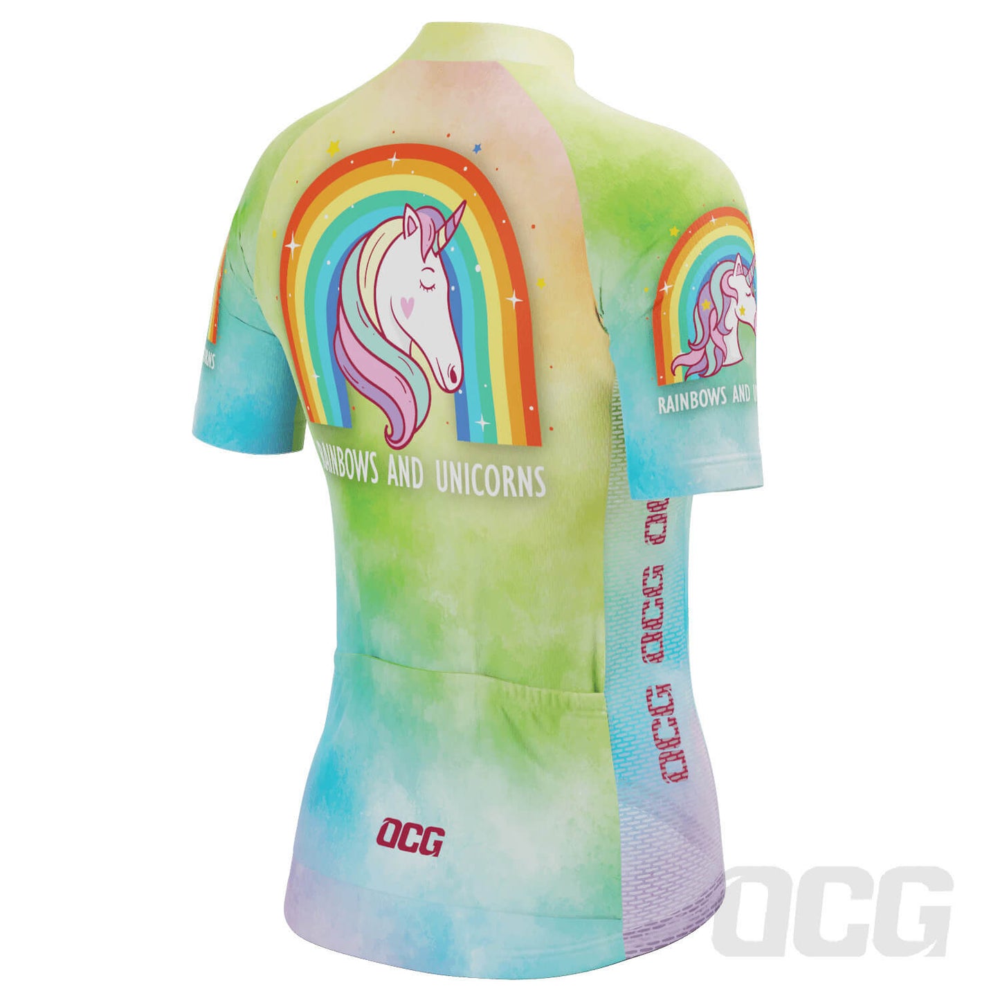 Women's Rainbows and Unicorns Short Sleeve Cycling Jersey