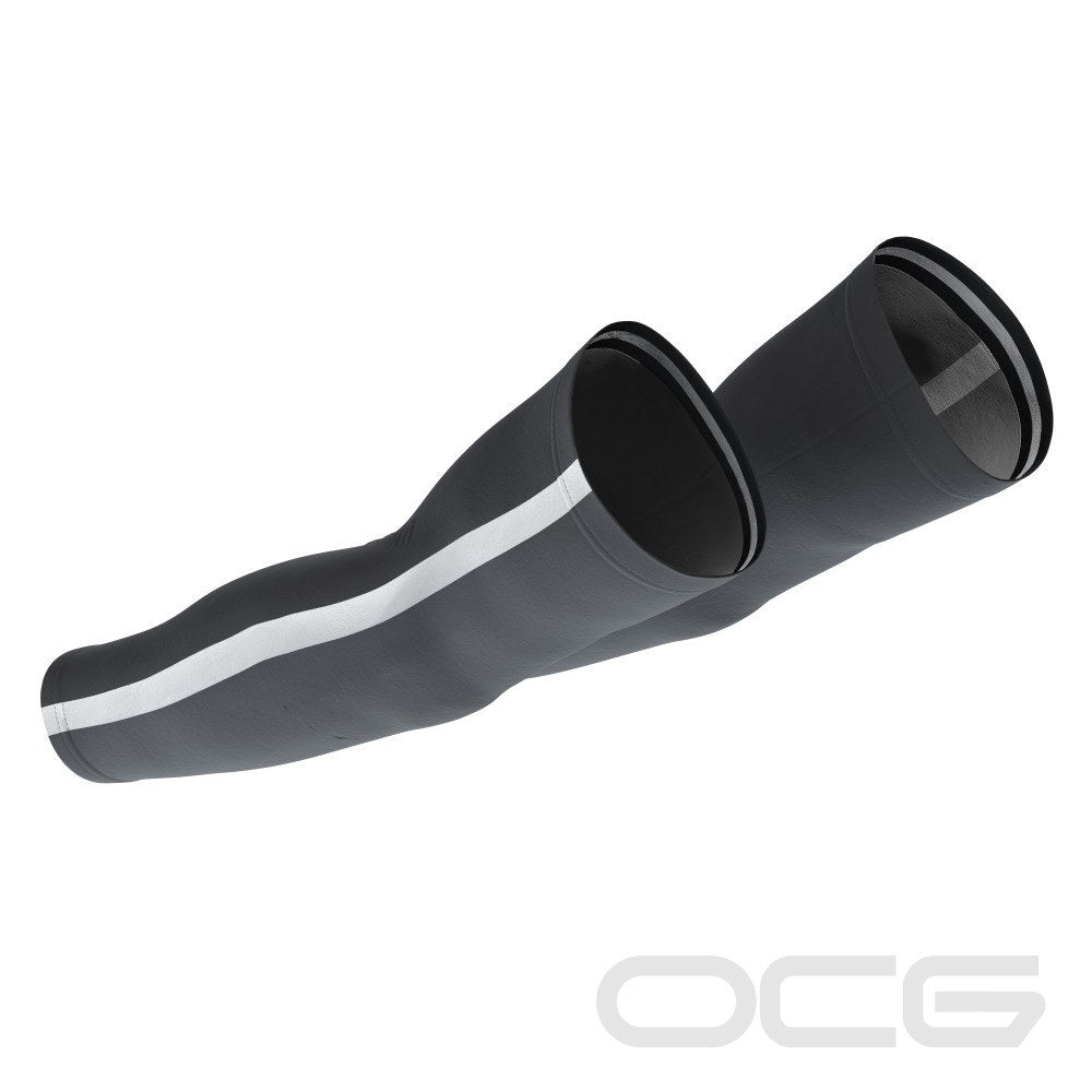 Unisex Retro Four Stripe Black Quick Dry Cycling Arm-Warmers