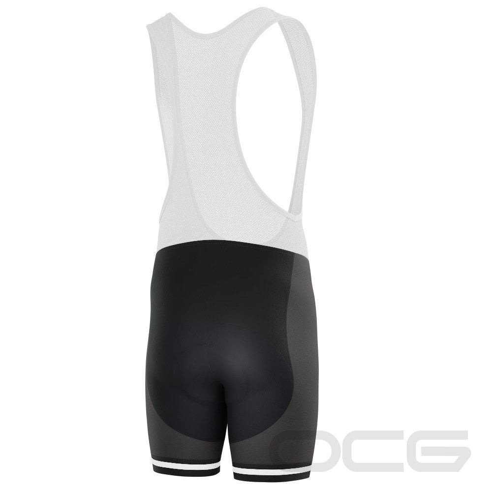 Men's Retro Four Stripe Black Gel Padded Cycling Bib-Tights