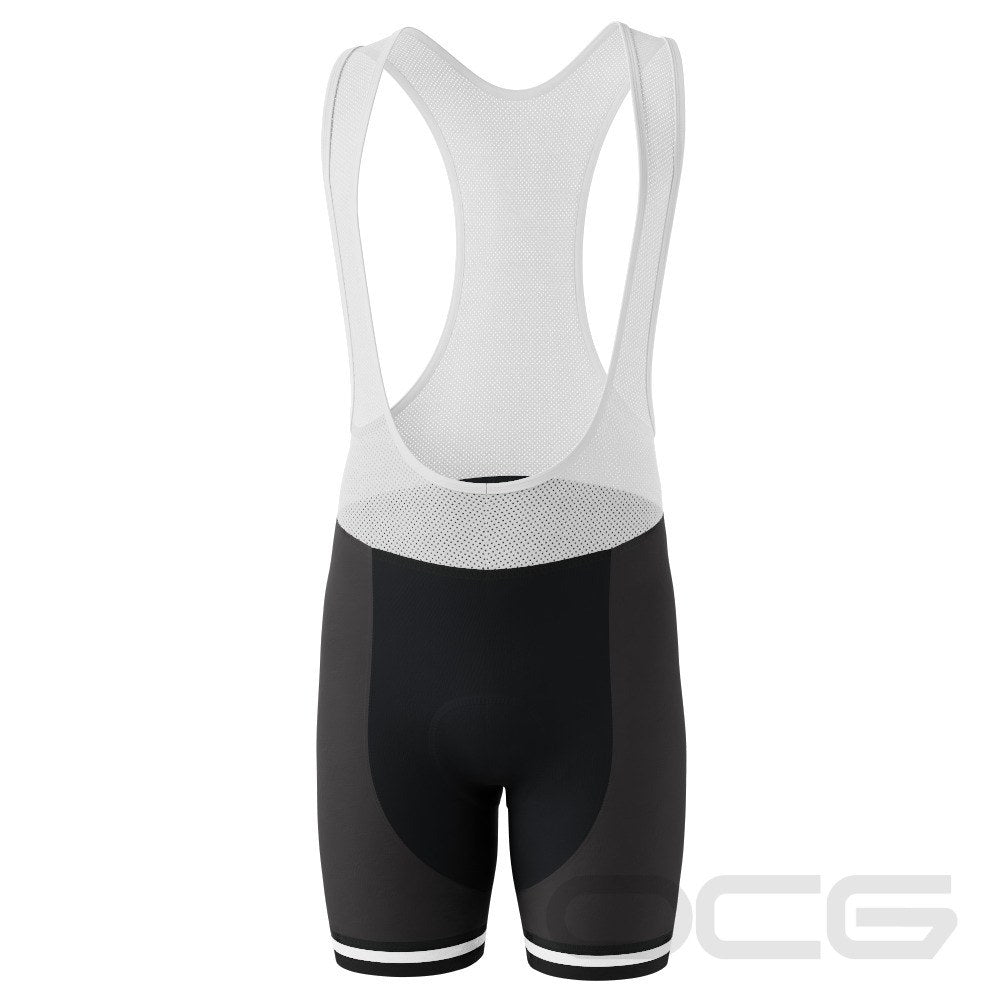 Men's Retro Four Stripe Black Gel Padded Cycling Bib-Tights