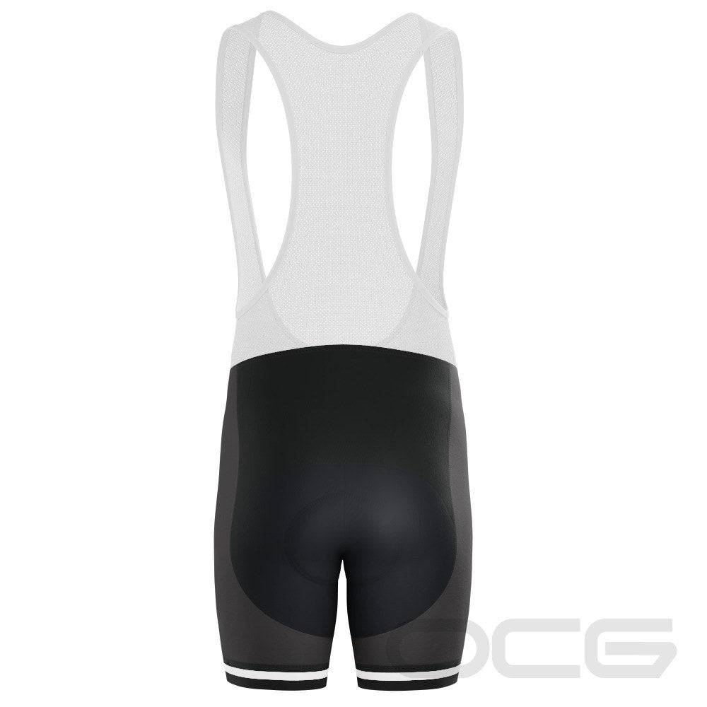 Men's Retro Four Stripe Black Gel Padded Cycling Bib-Tights