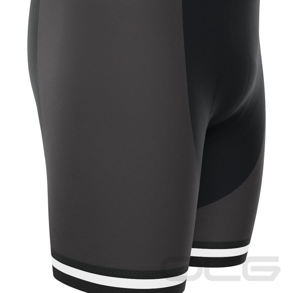 Men's Retro Four Stripe Black Gel Padded Cycling Bib-Tights