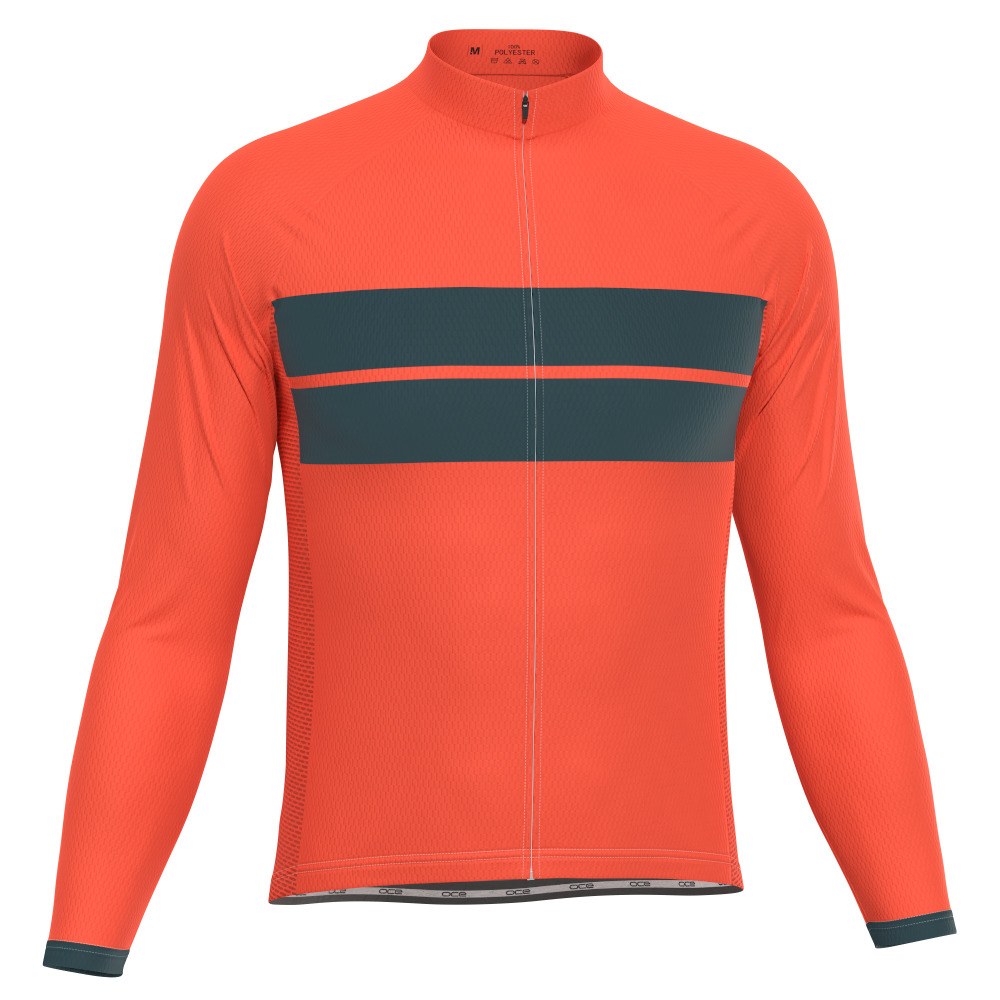 Men's Retro Two Stripe Long Sleeve Cycling Jersey