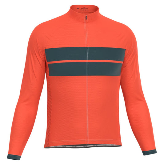 Men's Retro Two Stripe Long Sleeve Cycling Jersey