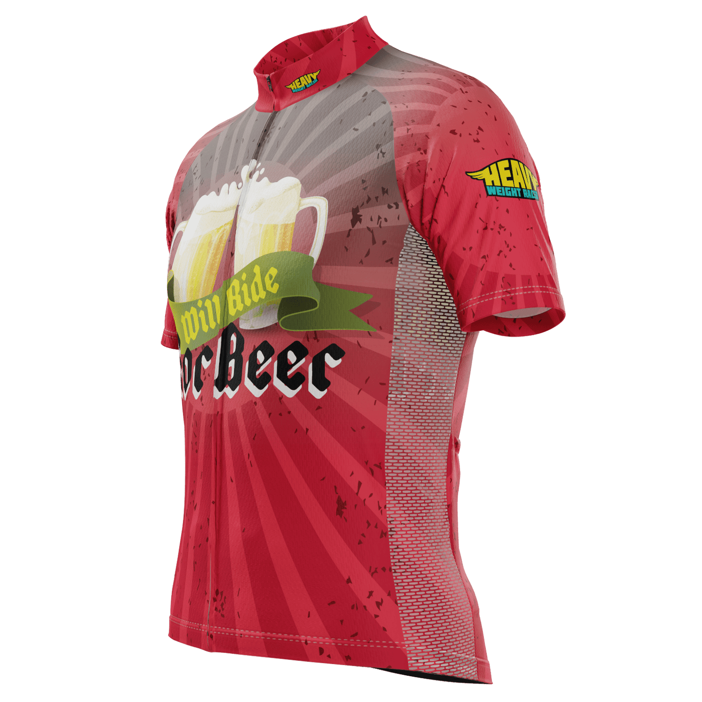 Men's Will Ride for Beer Short Sleeve Cycling Jersey