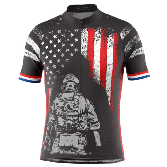 Men's USAF Military Service Sacrifice Short Sleeve Cycling Jersey