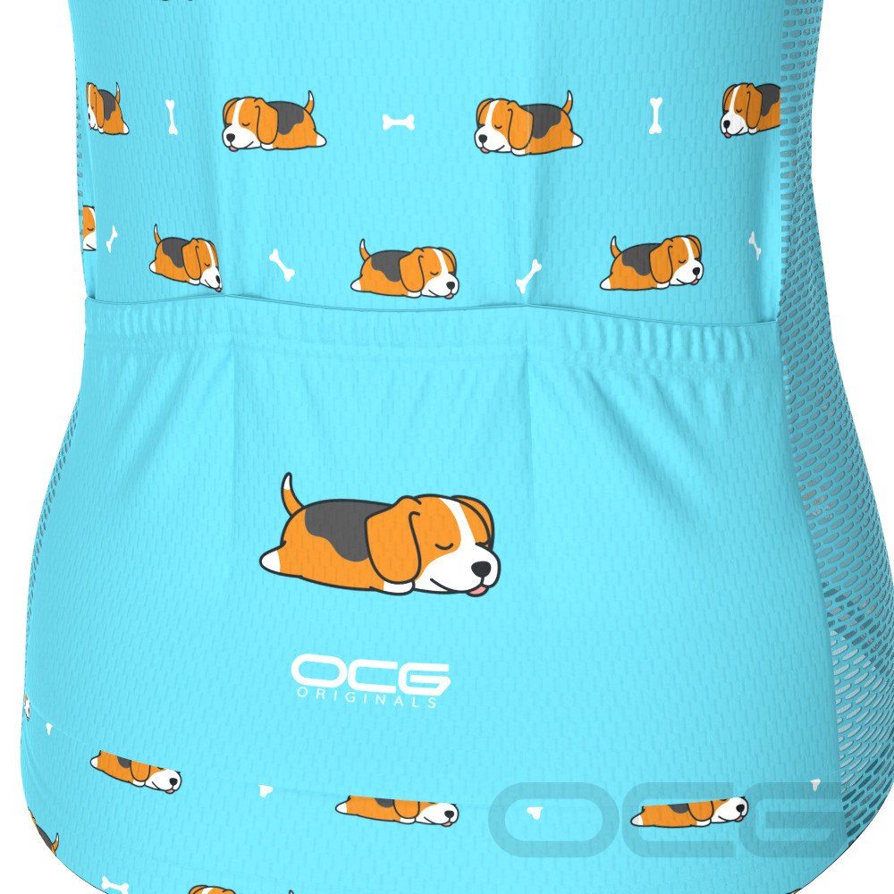 Women's Sleeping Beagle Short Sleeve Cycling Jersey