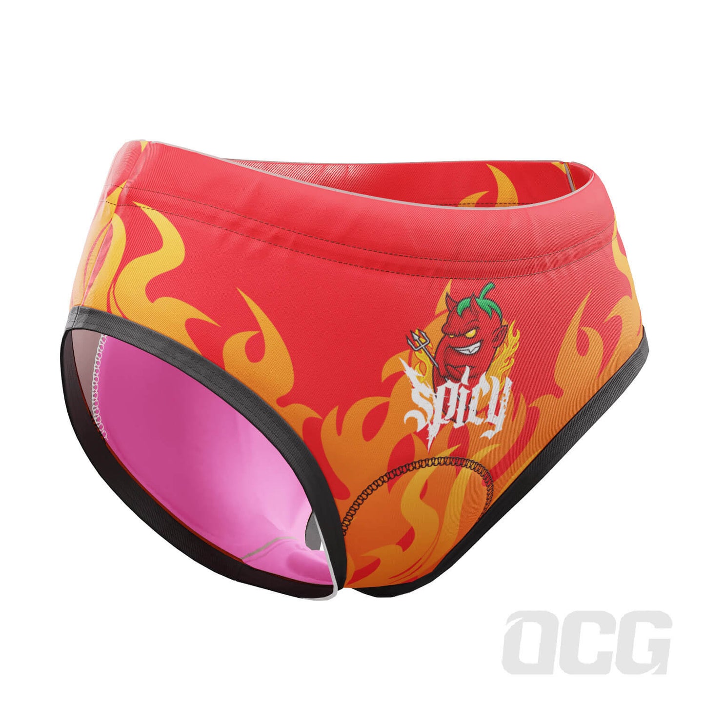 Women's Spicy Flames Gel Padded Cycling Underwear-Briefs