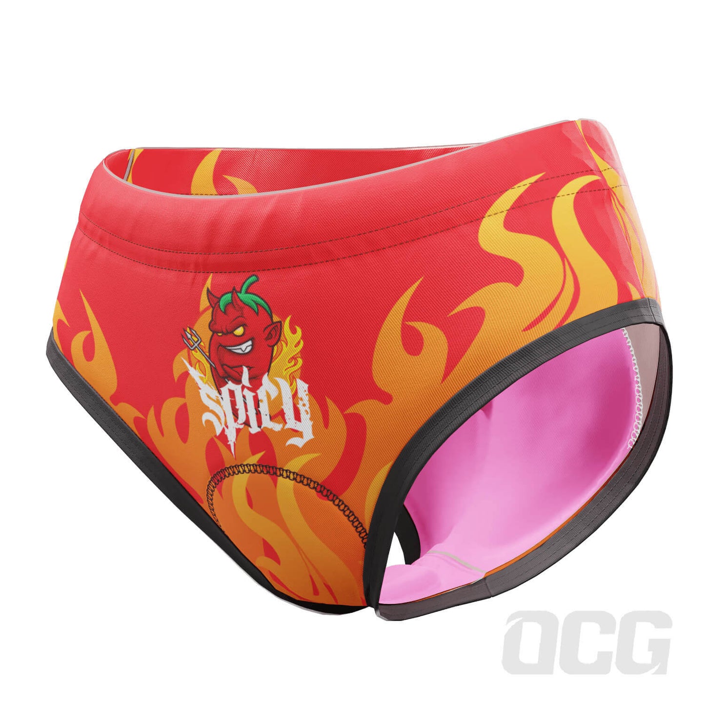 Women's Spicy Flames Gel Padded Cycling Underwear-Briefs
