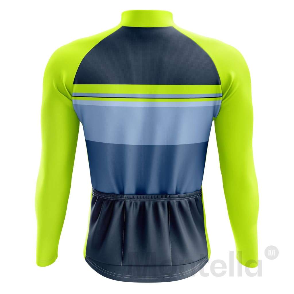 Striped Men's Long Sleeve Cycling Jersey