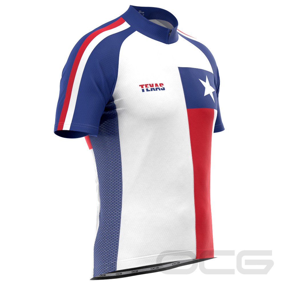 Men's Texas US State Icon Short Sleeve Cycling Jersey