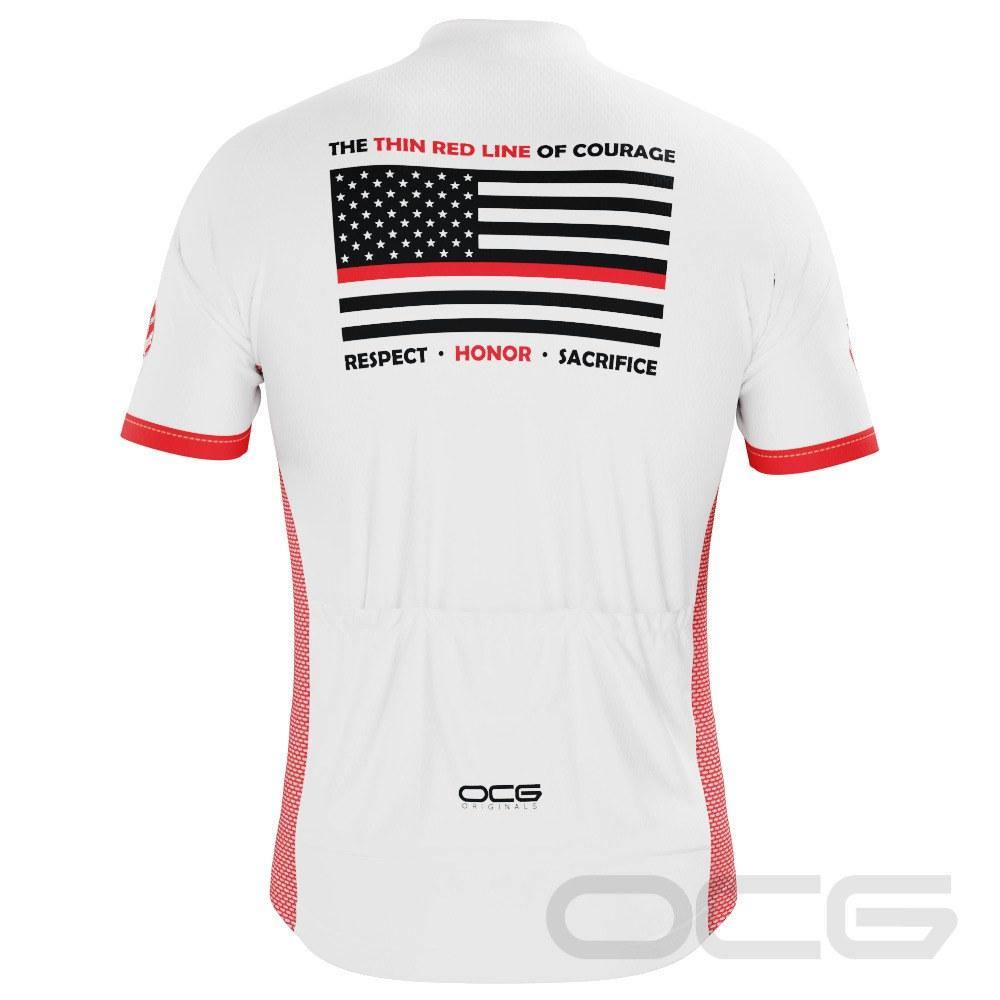 Men's Thin Red Line Of Courage Short Sleeve Cycling Jersey