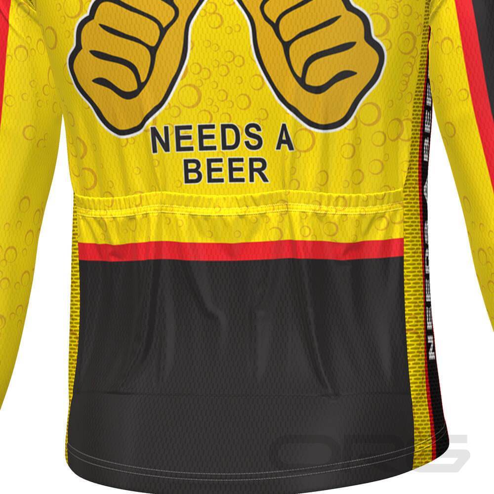 Men's This Guy Needs a Beer Long Sleeve Cycling Jersey