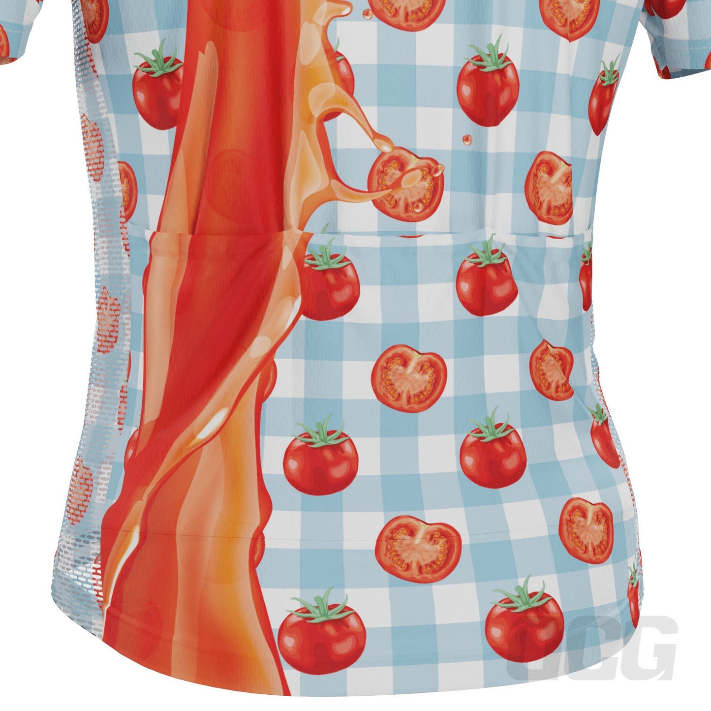 Men's Tomato Sauce Table Cloth Short Sleeve Cycling Jersey