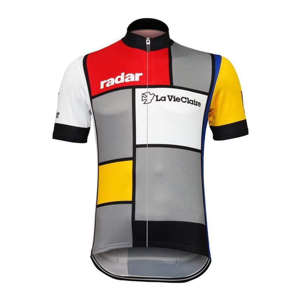 Men's Retro 1985 La Vie Claire Piet Mondrian Cycling Jersey