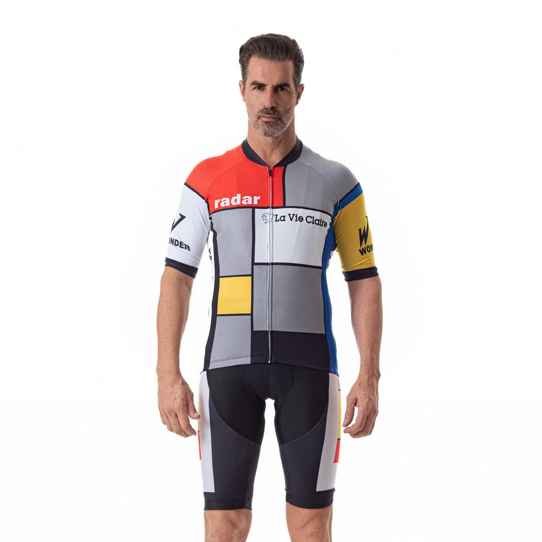Men's Retro 1985 La Vie Claire Piet Mondrian Cycling Jersey