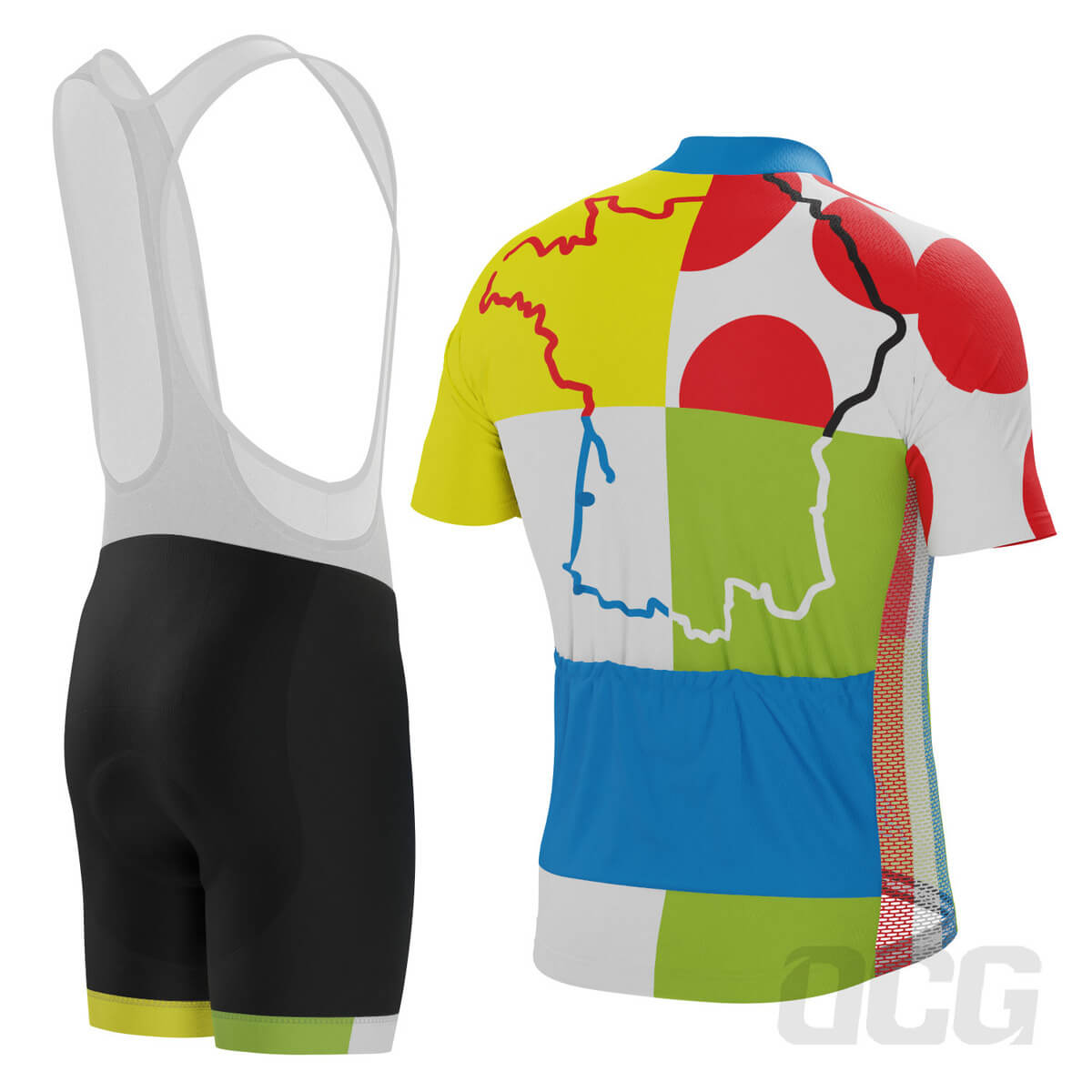Men's Tour de France Leaders KOM Sprinters 2 Piece Cycling Kit