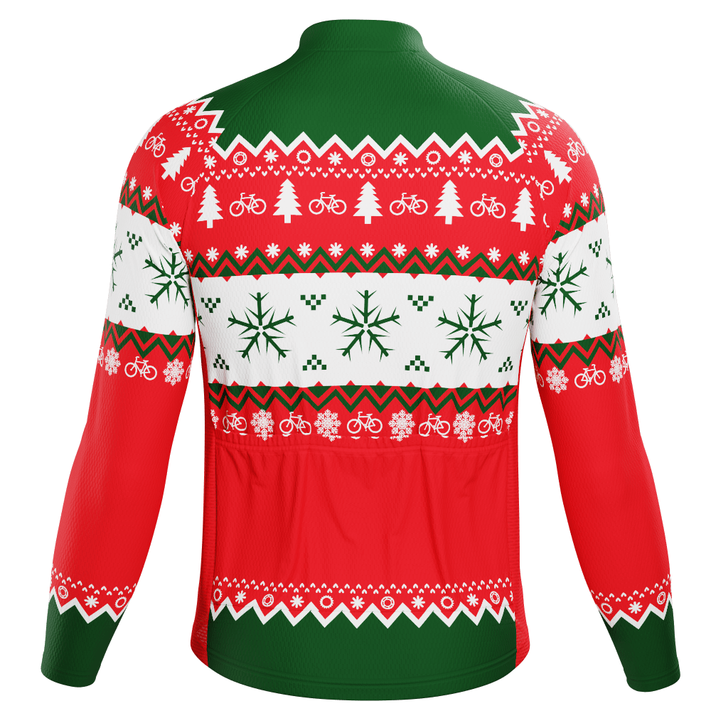 Men's Ugly Christmas Sweater Long Sleeve Cycling Jersey