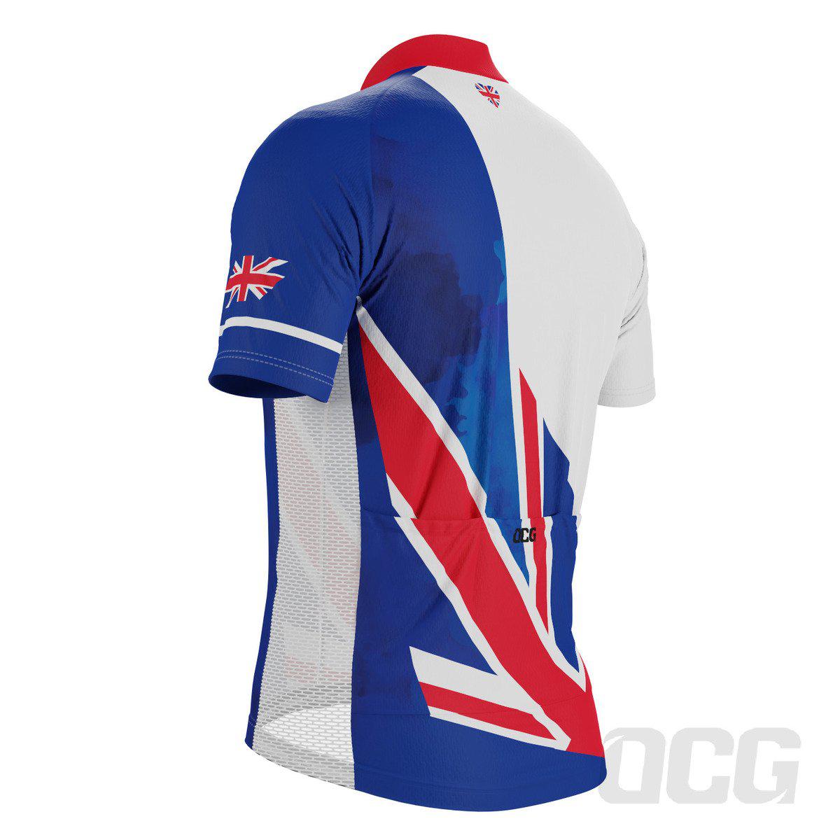 Men's UK Badge Union Jack National Flag Short Sleeve Cycling Jersey