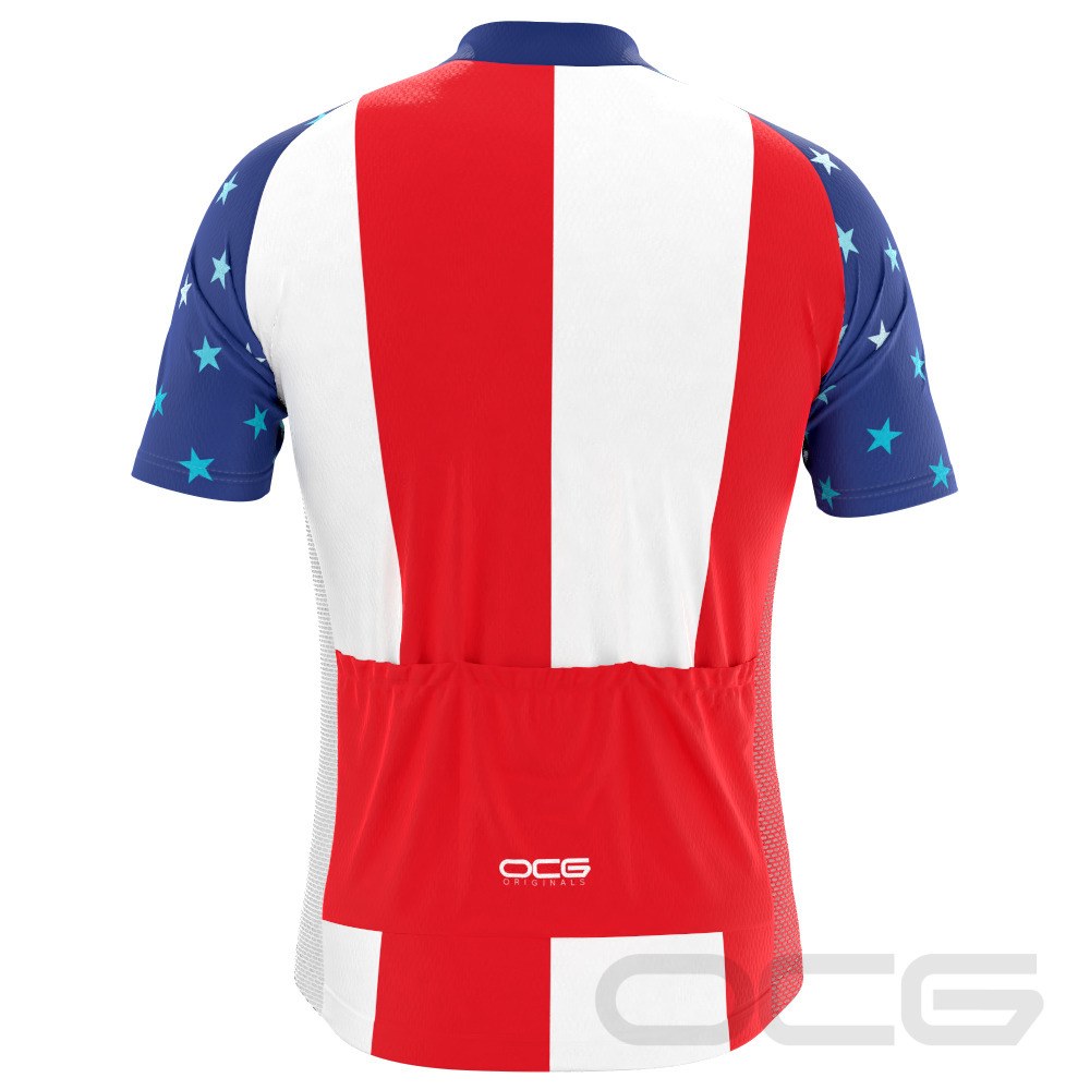 Men's USA American National Icon Short Sleeve Cycling Jersey