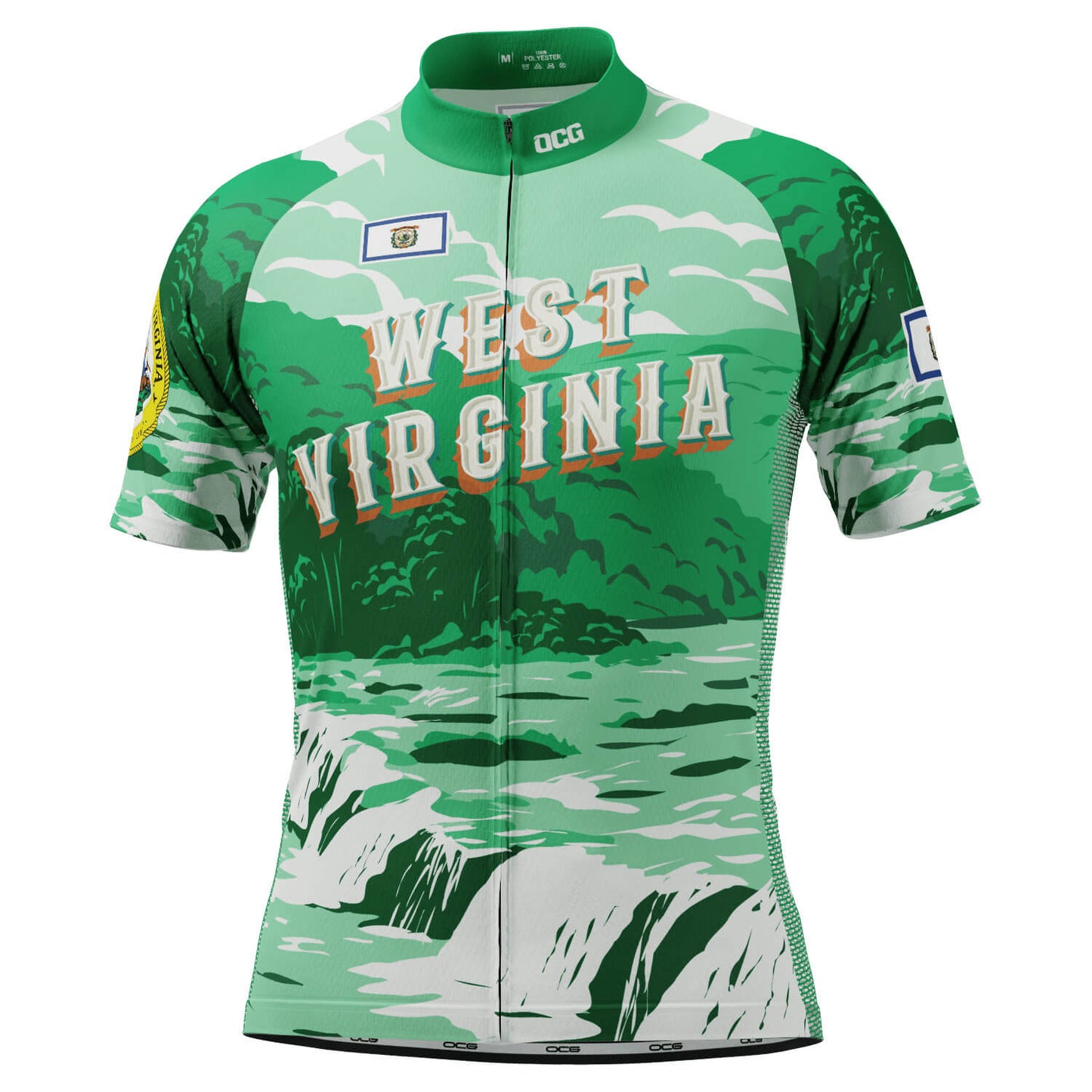 Men's West Virginia US State Icon Short Sleeve Cycling Jersey