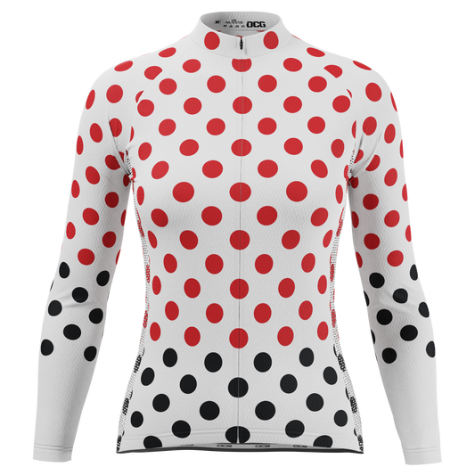 Women's Polka Dots Long Sleeve Cycling Jersey