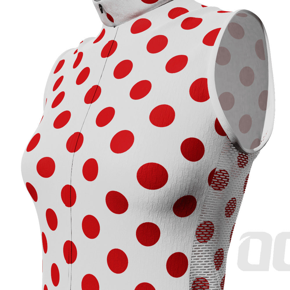 Women's Polka Dots Sleeveless Tech Cycling Jersey