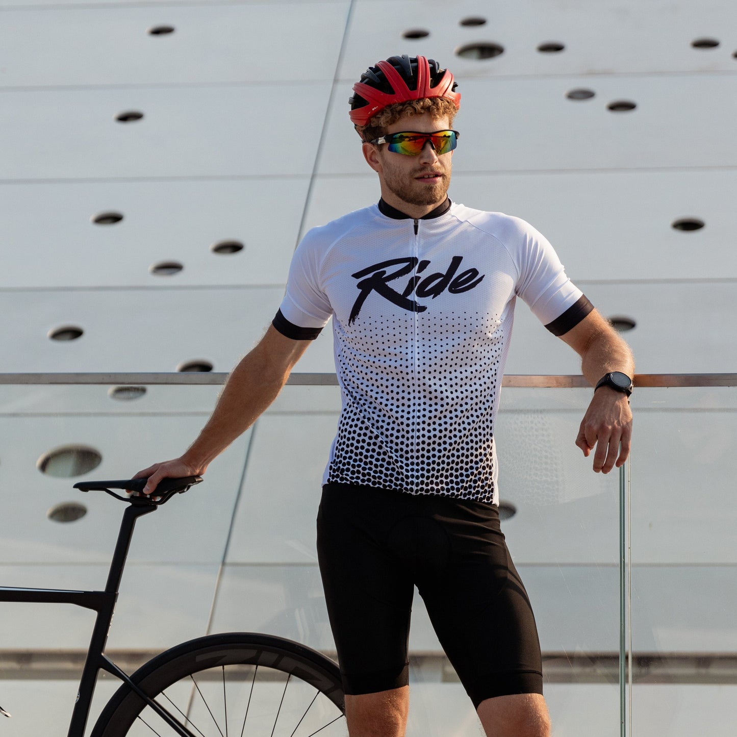 Men's White Ride Cycling Jersey
