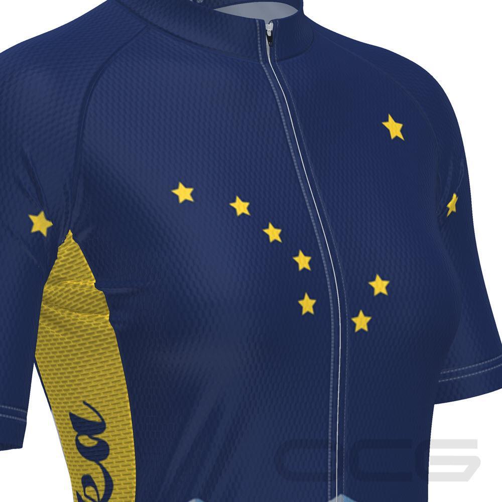 Women's Alaska US State Icon Short Sleeve Cycling Jersey
