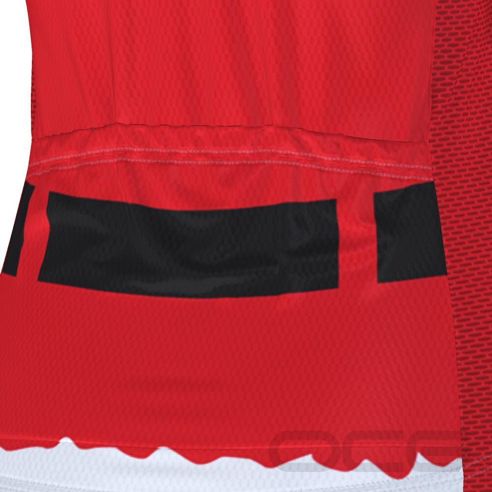 Women's Bearded Santa Claus Christmas Suit Short Sleeve Cycling Jersey