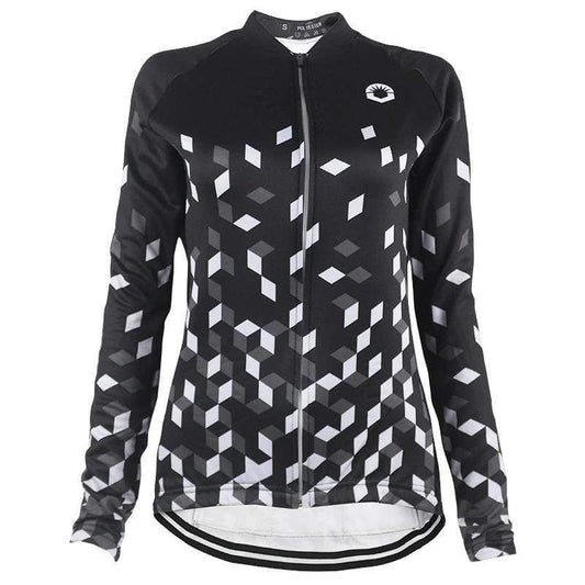 Women's Black Thermal Cycling Jersey