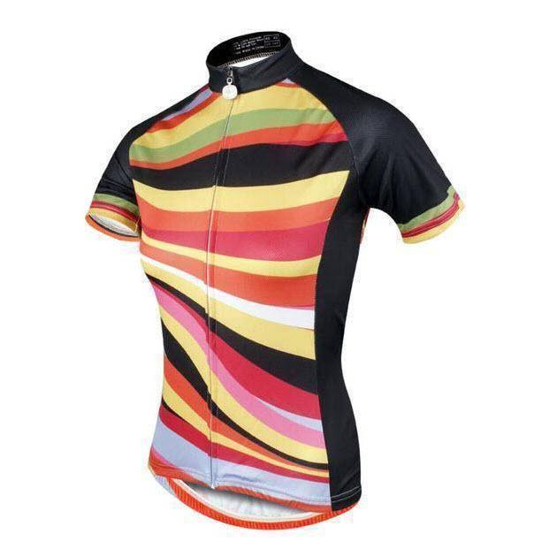 Women's Colourful Wavy Cycling Jersey