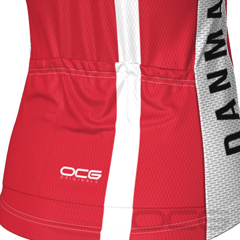 Women's Denmark National Flag Short Sleeve Cycling Jersey