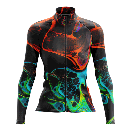 Women's Fire and Ocean Long Sleeve Cycling Jersey