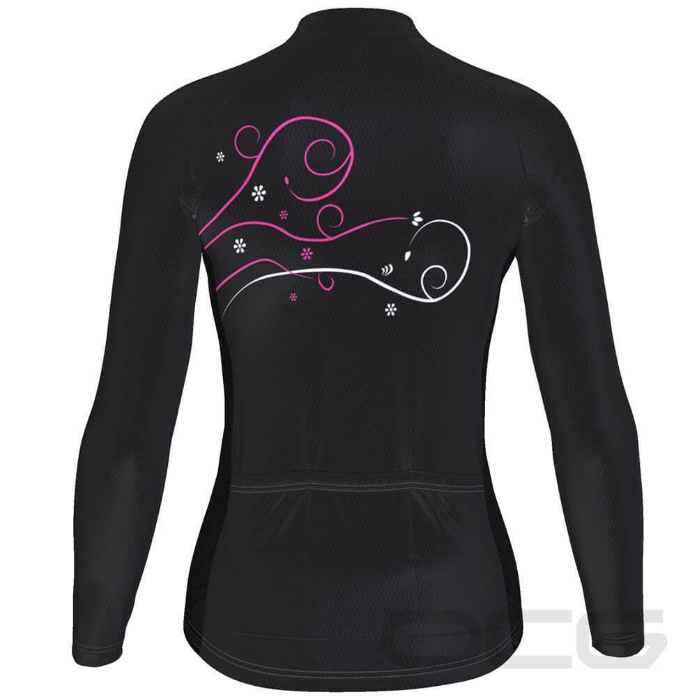 Women's Floral Swirl Long Sleeve Cycling Jersey
