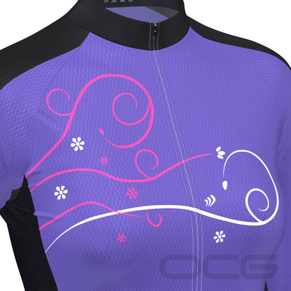 Women's Floral Swirl Long Sleeve Cycling Jersey